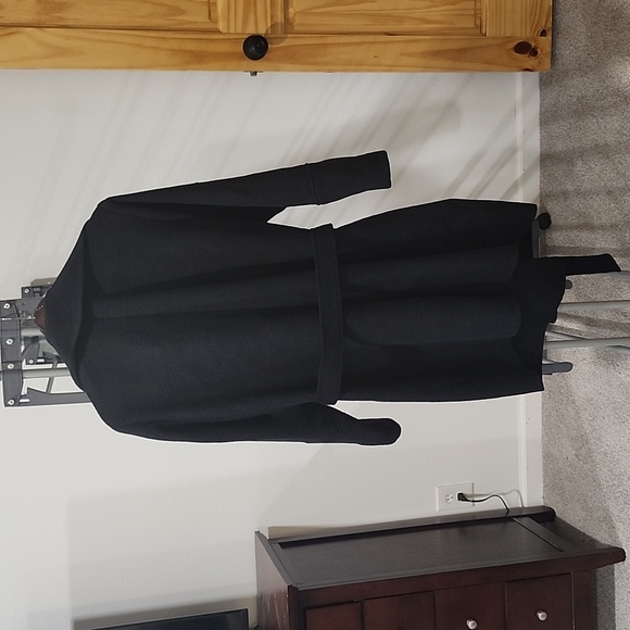 Lands End Women's 20W black wool blend long sleeve pea coat - Picture 7 of 7